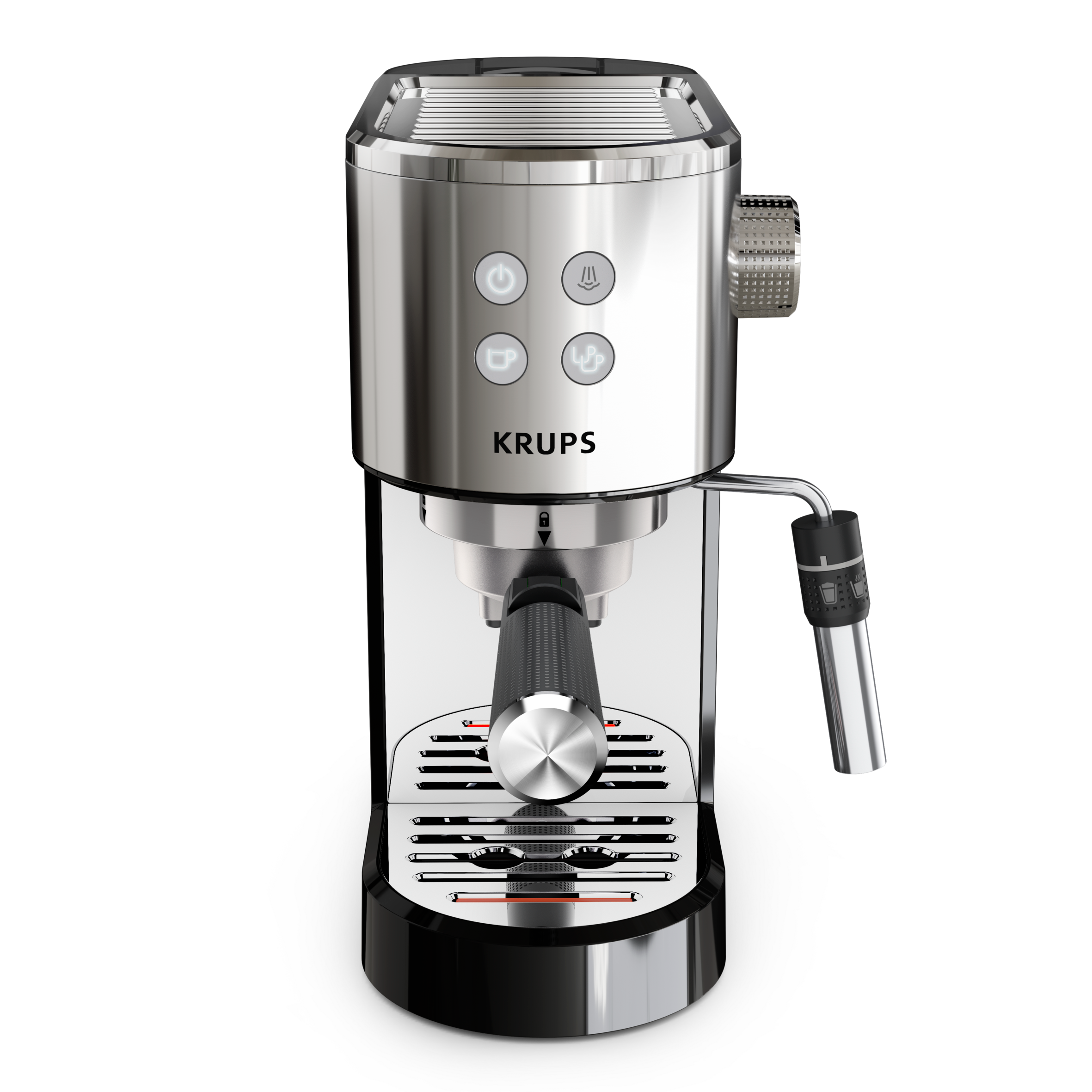 Virtuoso + Espresso Siebträgermaschine Silber Edelstahl