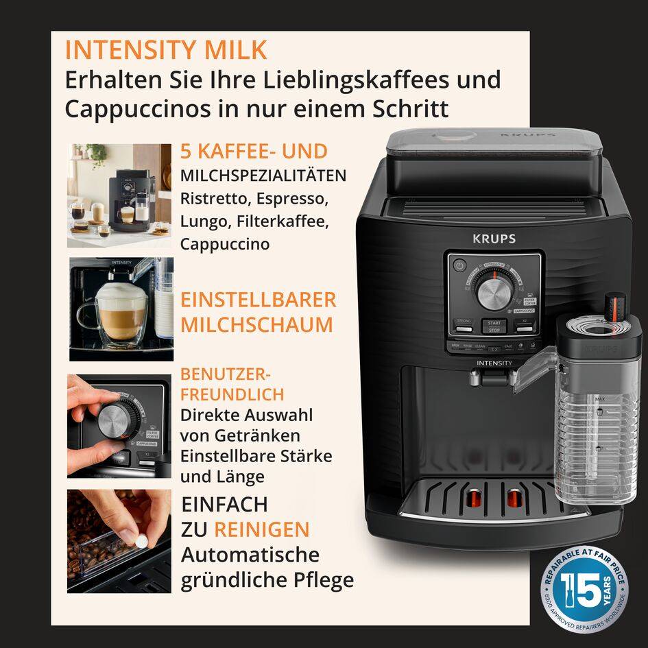 Intensity Milk, Kaffeevollautomat, 5 Getränke