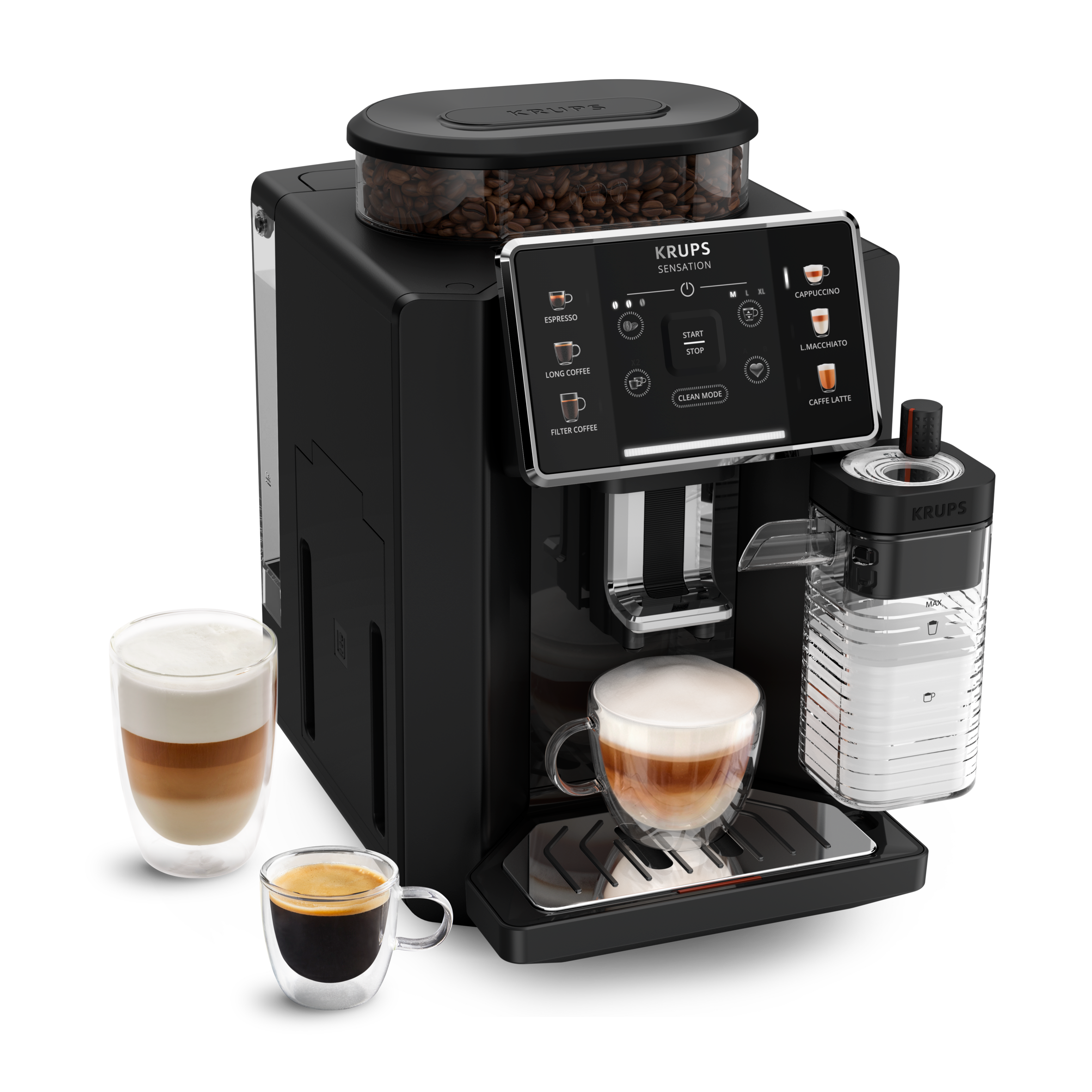 Sensation Milk, Kaffeevollautomat, 6 Kaffee & Milchgetränke, Milk Maestro Technologie, Schwarz