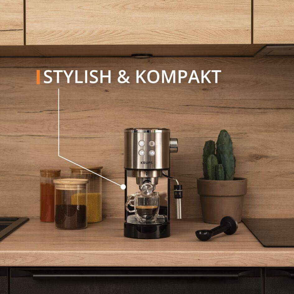 Virtuoso + Espresso Siebträgermaschine Silber Edelstahl