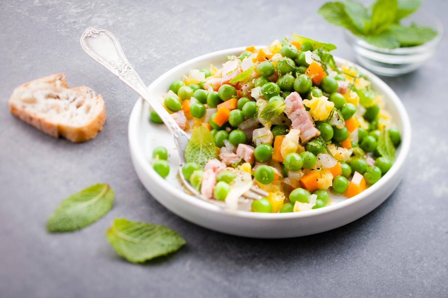 Erbsen, Karotten und Speck - Rezepte Cookeo | Krups