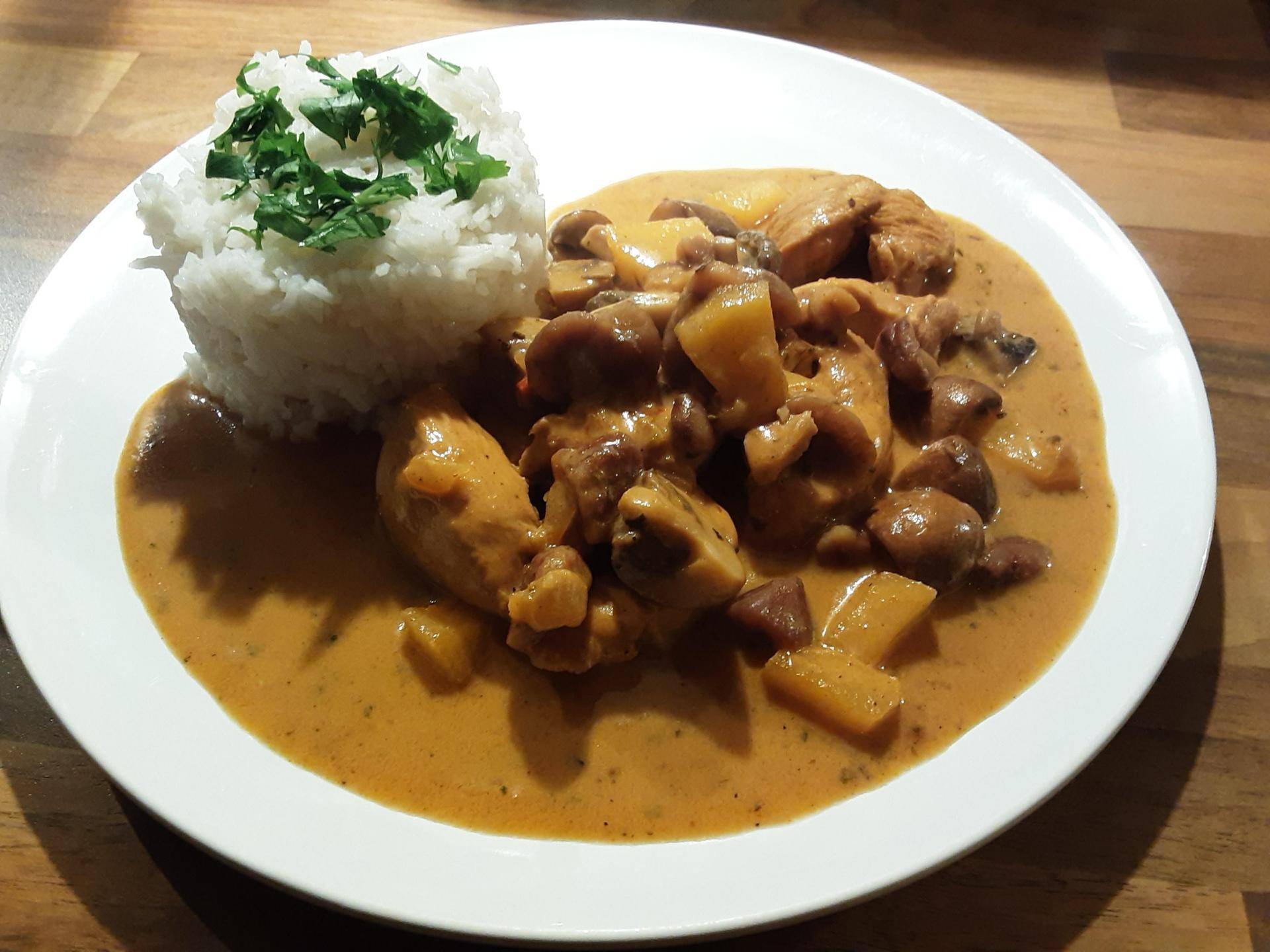 Hähnchenstreifen in Apfel-Maronen-Soße - Rezepte Prep & Cook | Krups