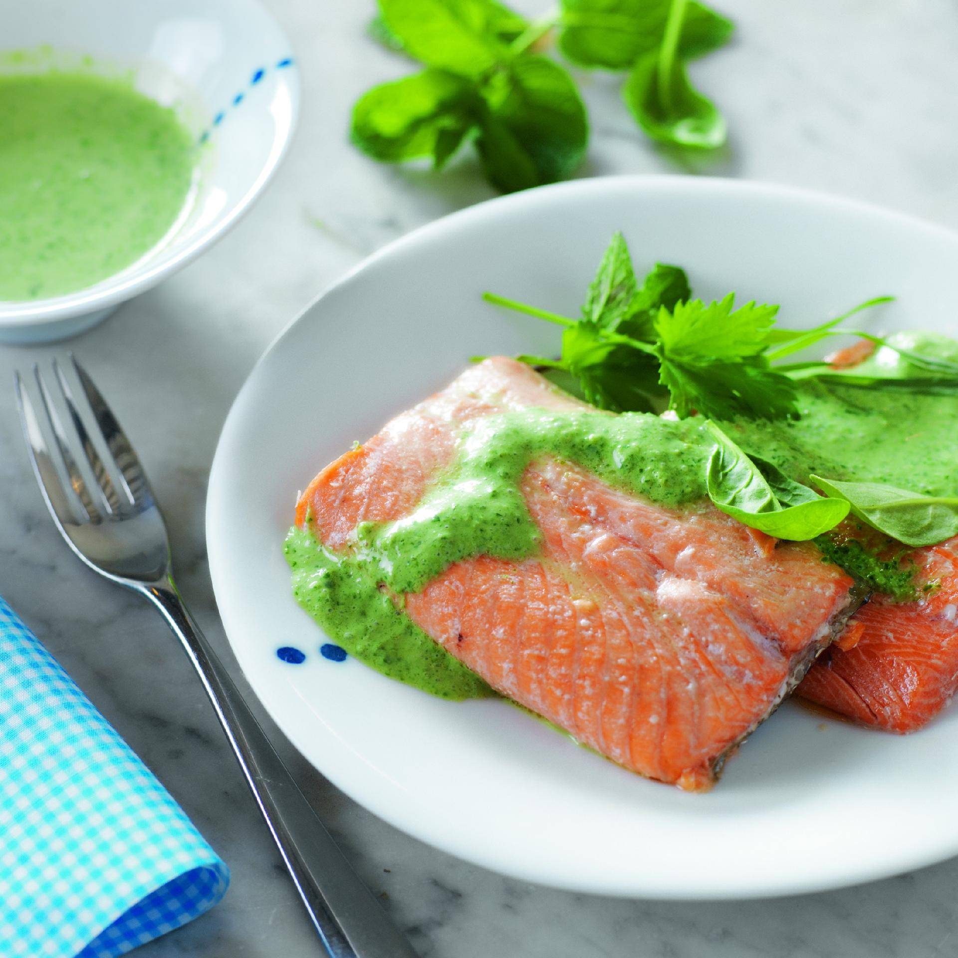 Lachsforelle mit grüner Sauce - Rezepte Prep & Cook | Krups