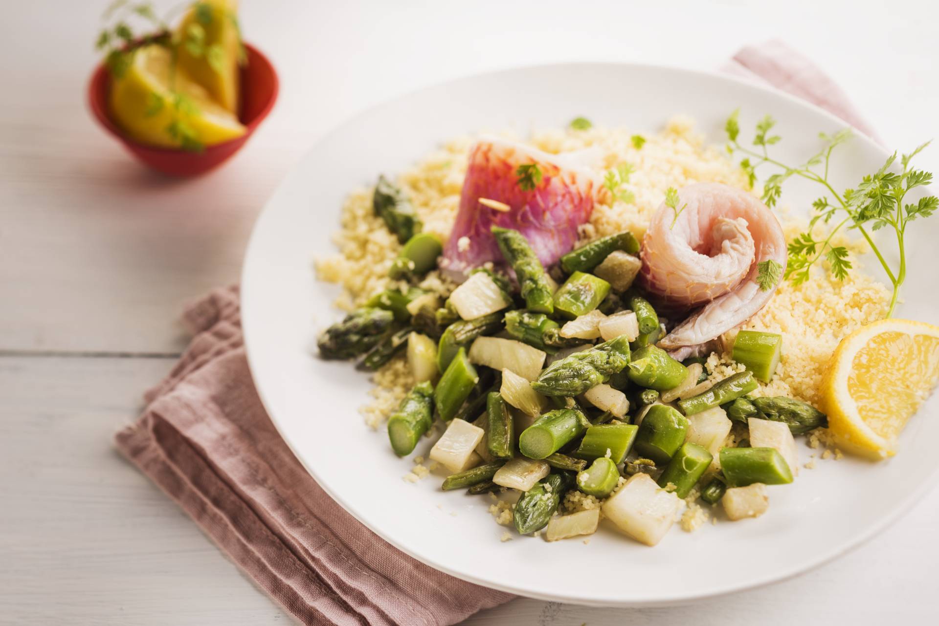Rotbarbe, Couscous und Gemüse - Rezepte Cookeo | Krups