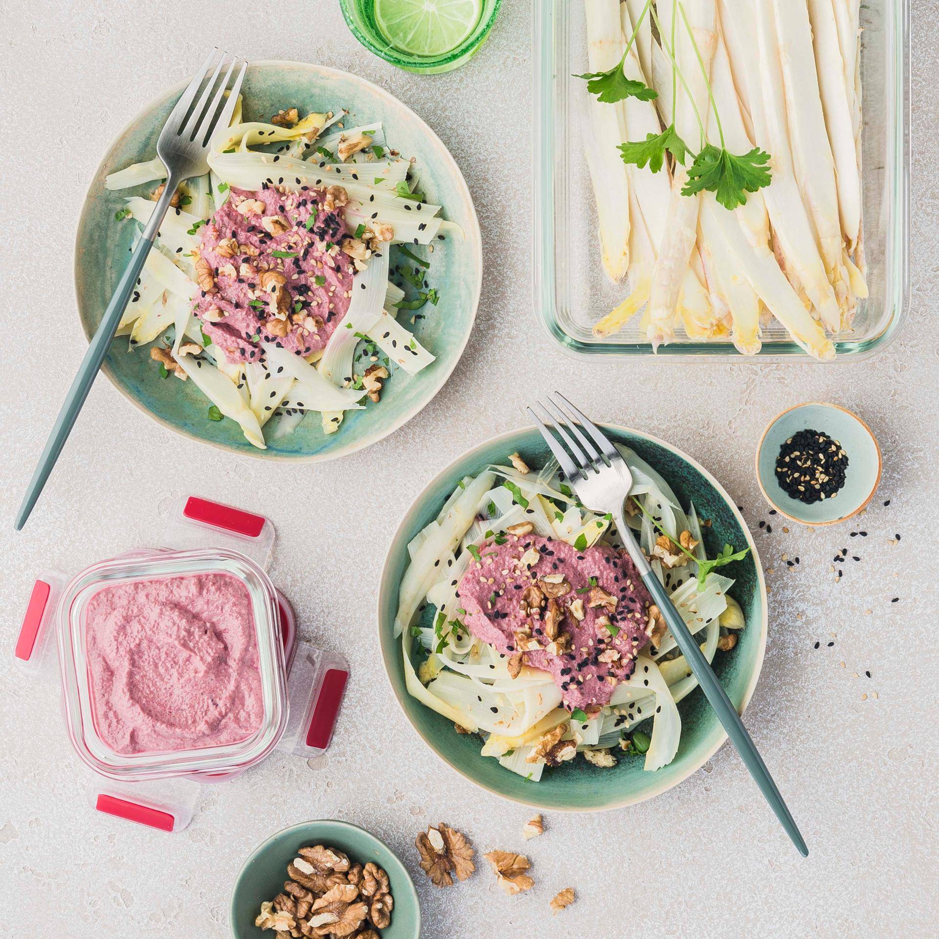 Spargel-Tagliatelle mit cremiger Rote-Bete - Rezepte Prep & Cook | Krups