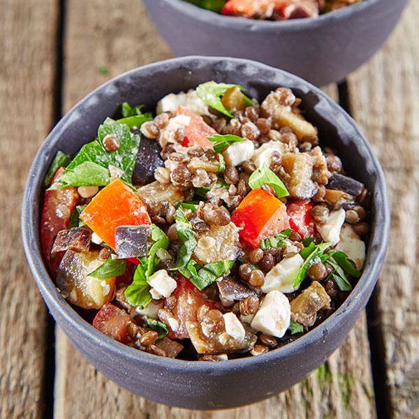 Belugalinsensalat mit Aubergine und Tomate - Rezepte Prep & Cook | Krups