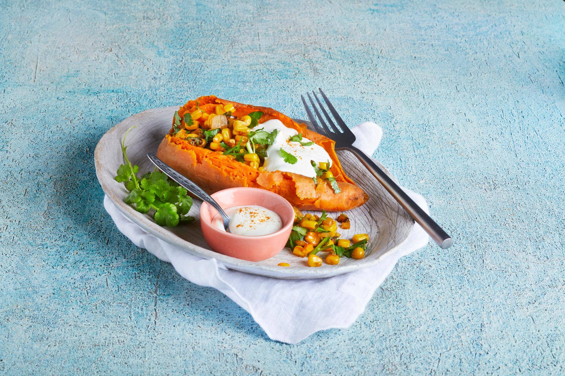Süßkartoffel-Kumpir mit Mais - Rezepte Cookeo | Krups