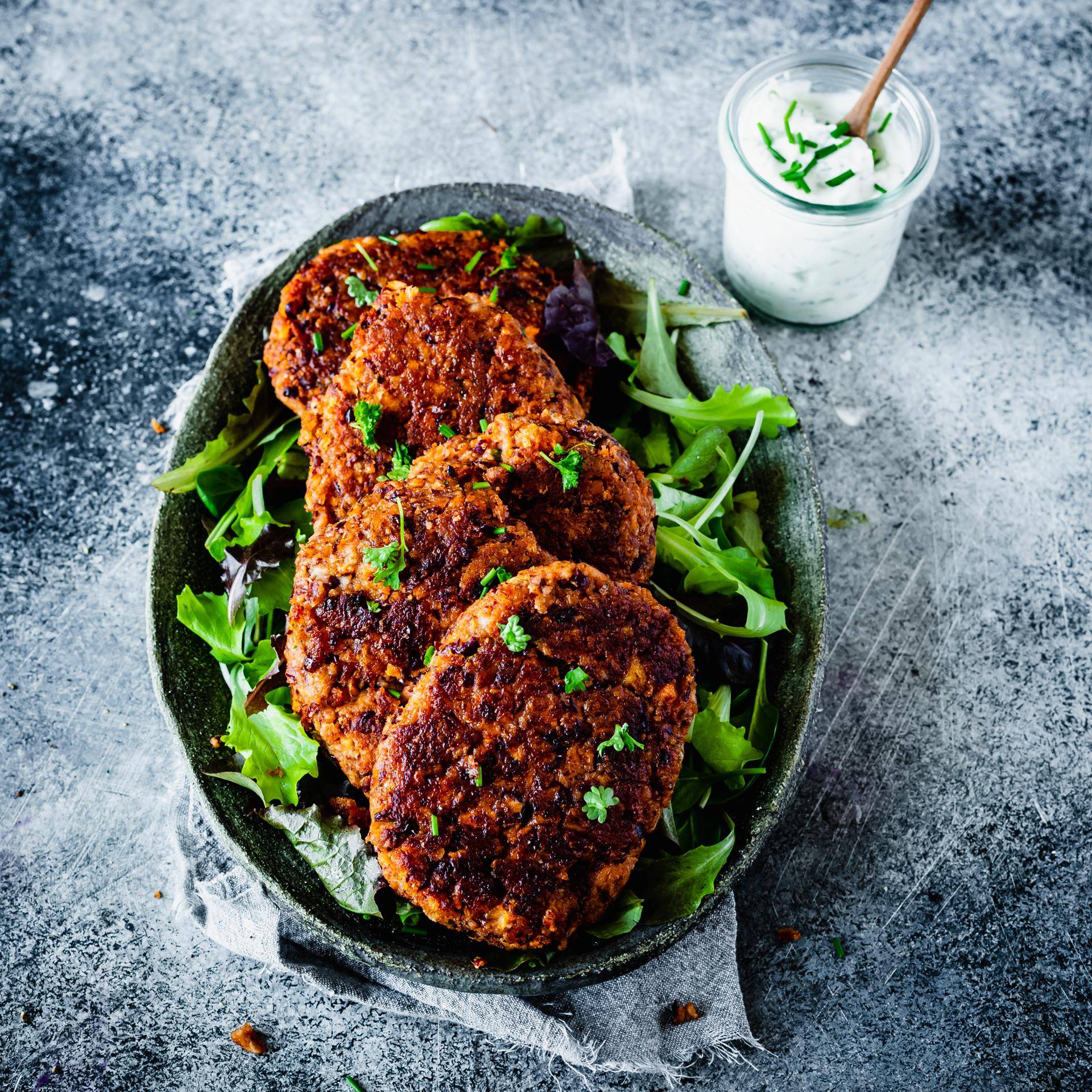 Vegetarische Frikadellen mit Kräuterdip - Rezepte Prep & Cook | Krups