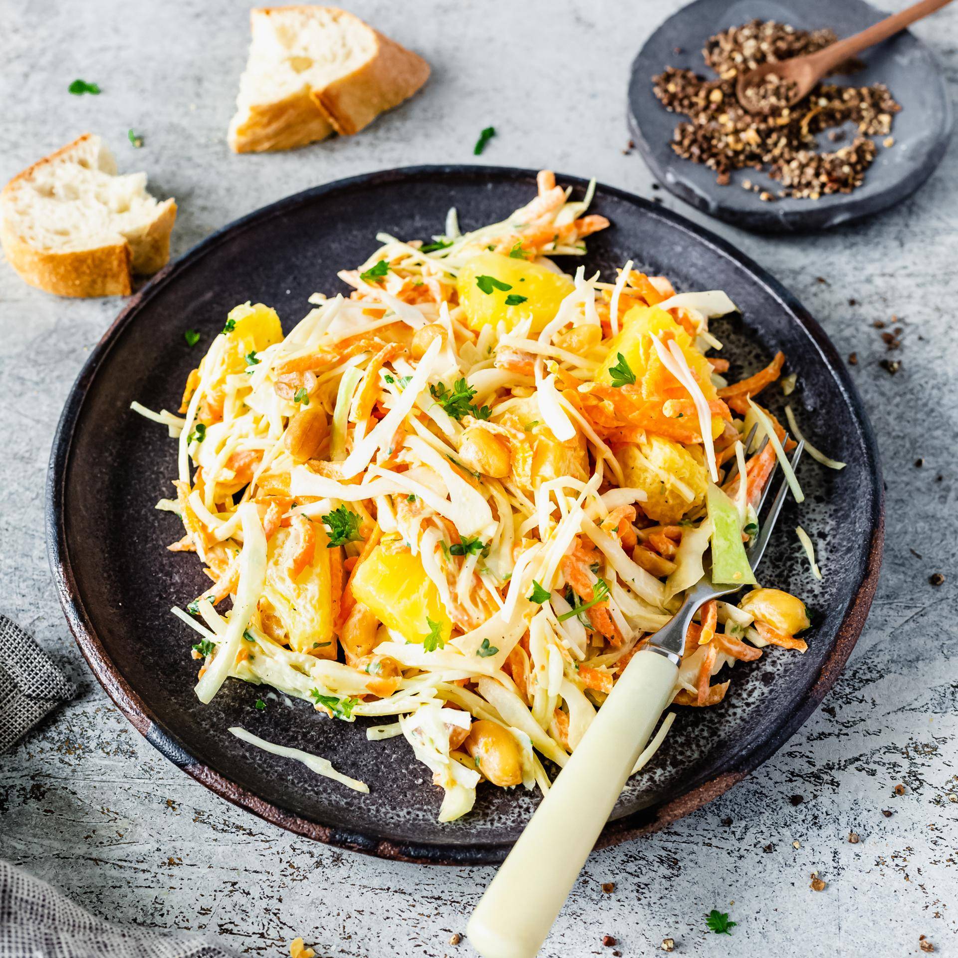 Weißkohl-Karotten-Salat mit Ananas - Rezepte Prep & Cook | Krups