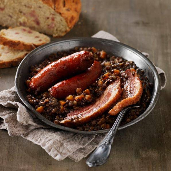 Gepökeltes Schweinefleisch mit Linsen - Rezepte Prep & Cook | Krups