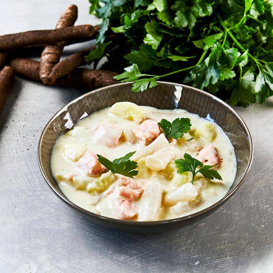 Schwarze Wurzel mit Lachs - Rezepte Prep & Cook | Krups