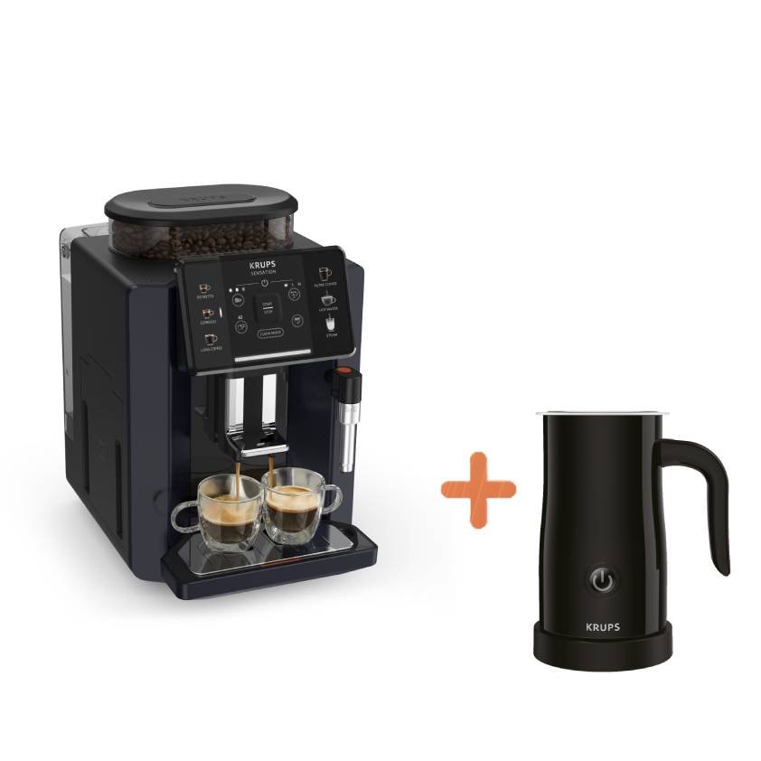 Set: Kaffeevollautomat Sensation und Milchaufschäumer