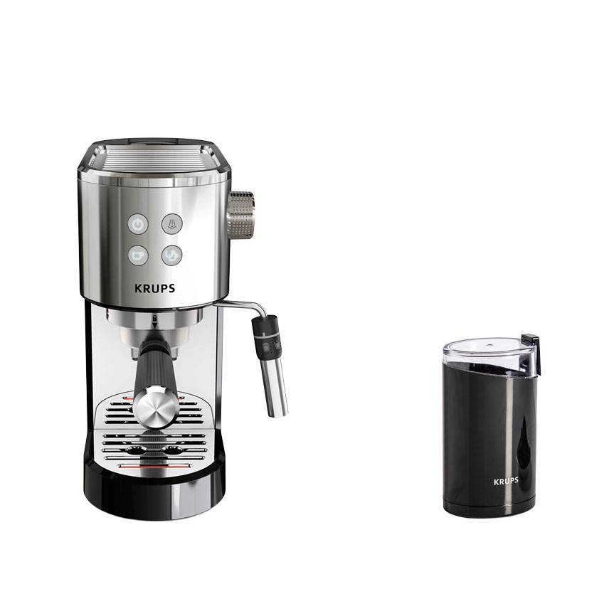 Set: Virtuoso+ Siebträgermaschine und Kaffeemühle